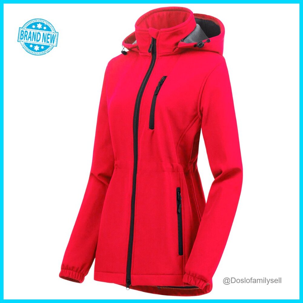 Lightweight Softshell Fleece Lined Jacket Anorak Raincoat Removable Hood